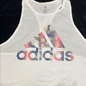 Adidas Women's White Tropical Graphic Tank Top